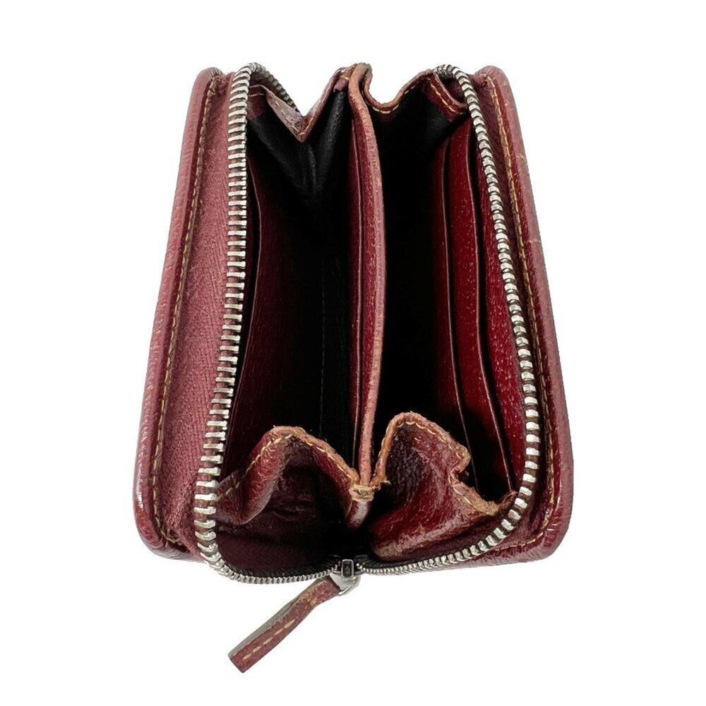 Gucci GG‎ Supreme Canvas Burgundy Trim Small Zip Wallet - Picture 6 of 8